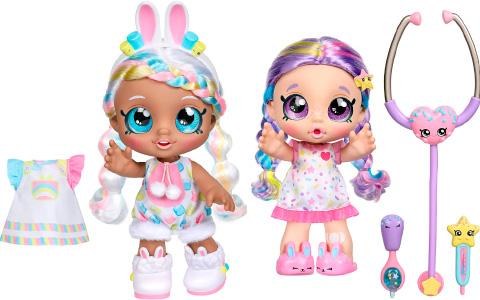 Kindi Kids bunny Dress up Marsha Mello and Shiver 'n' Shake Rainbow Kate dolls are available for preorder