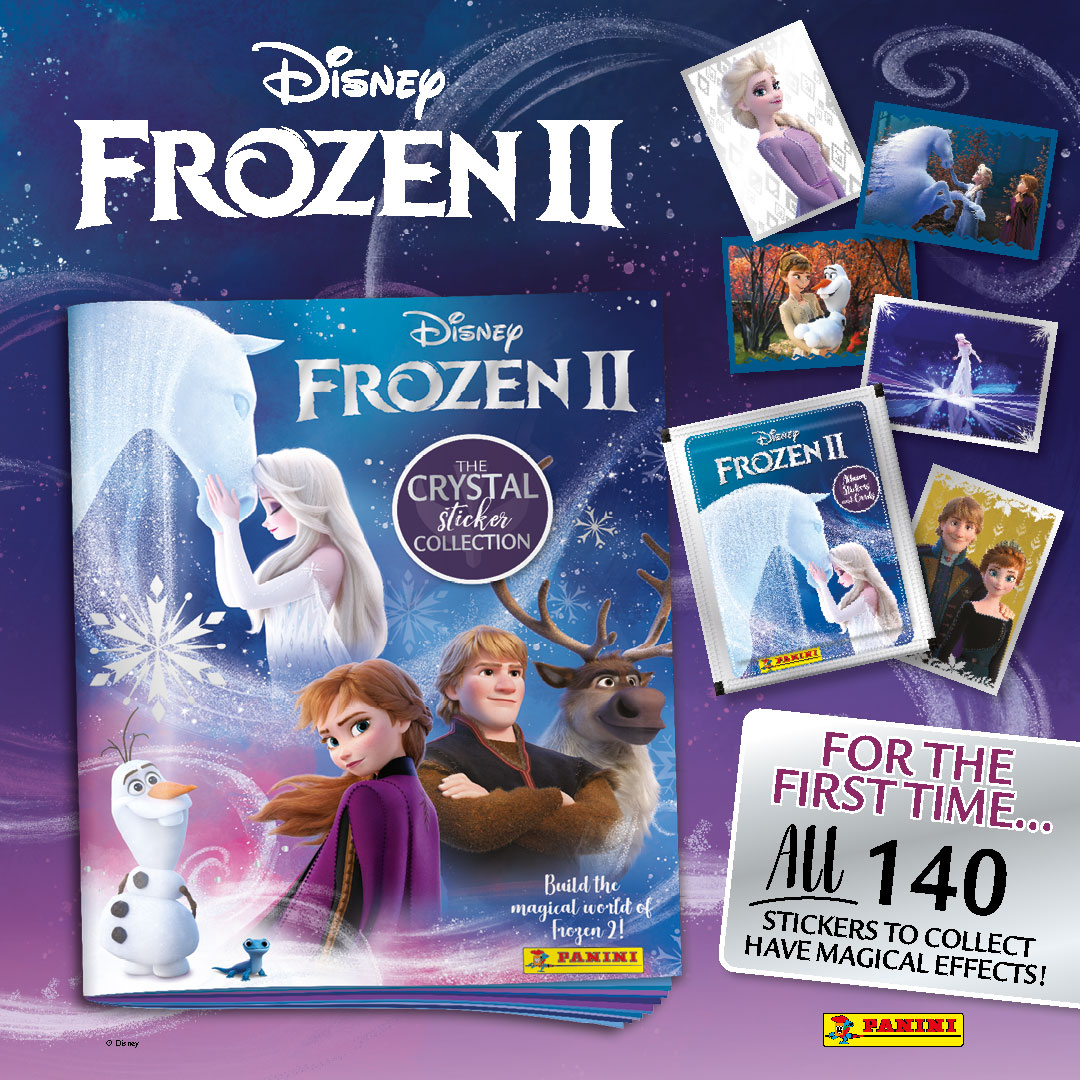 Panini Disney Frozen II Crystal Stickers & Trading Card 3 SEALED PACKS Frozen 2