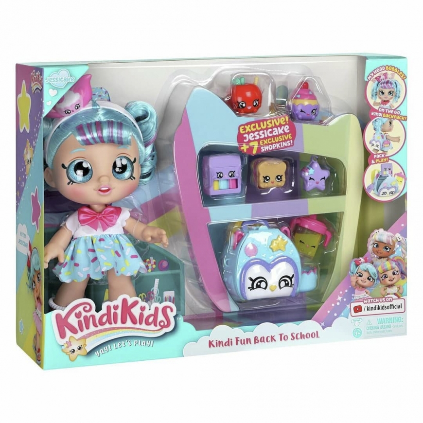 Kindi Kids Fun Back to School set with Jessicake doll