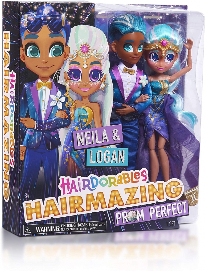 Hairdorables Hairmazing Prom Perfect 2-Pack Neila and Logan dolls