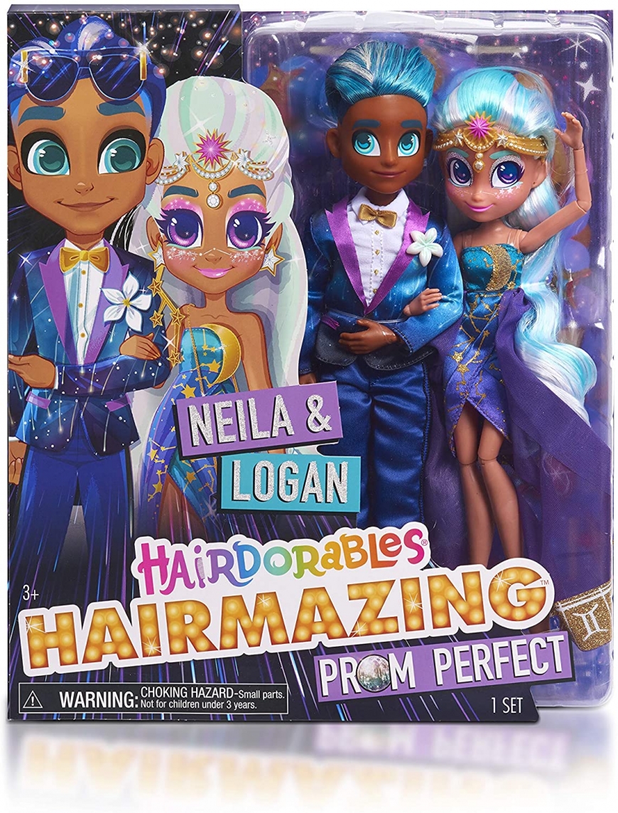 Hairdorables Hairmazing Prom Perfect 2-Pack Neila and Logan dolls