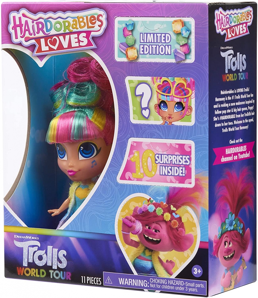 Limited Edition Hairdorables Loves Trolls World Tour doll