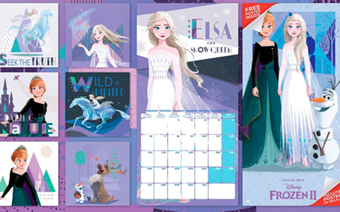 Frozen 2 wall Calendar 2021 with new official art and bonus poster