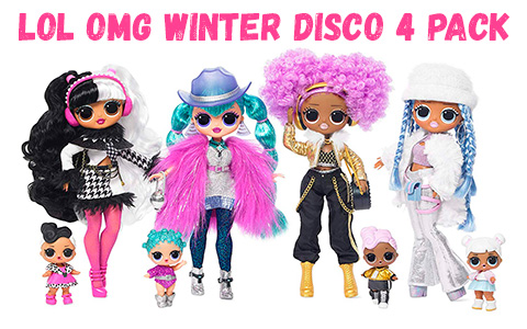 LOL OMG Winter Disco 4 pack doll set