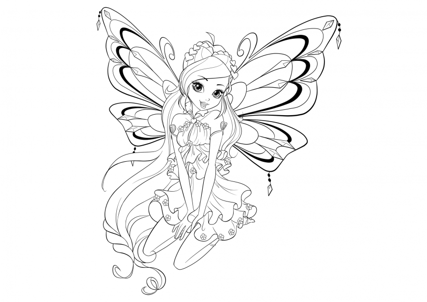 Winx Club season 8 enchantix Bloom coloring page