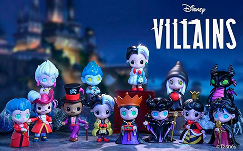 POP MART Disney Villains Vinyl Mini Figurines – cute versions of Maleficent, Evil Queen,Cruella De Vil, Ursula, Lady Tremaine, Hades, Captain Hook and more