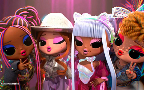 LOL OMG Remix dolls animated versions of Kitty K, Honeyliciou, Pop B.B. and Lonestar