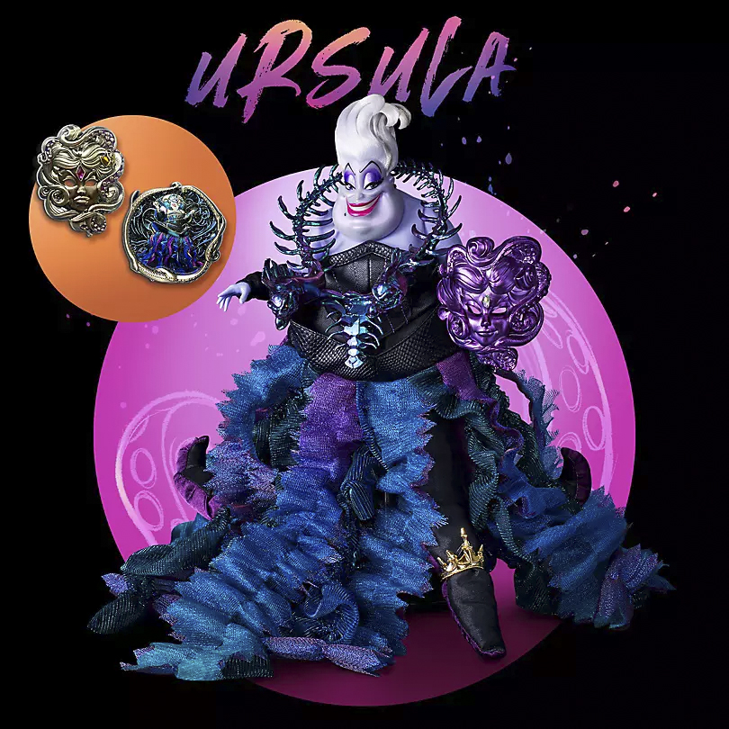 Limited Edition Disney Villains Designer Midnight Masquerade Ursula with pins