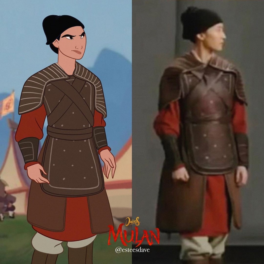 Animated Mulan in fashions from live action movie