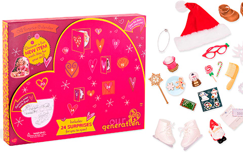 Our Generation Advent Calendar with Christmas accessories for 18" dolls