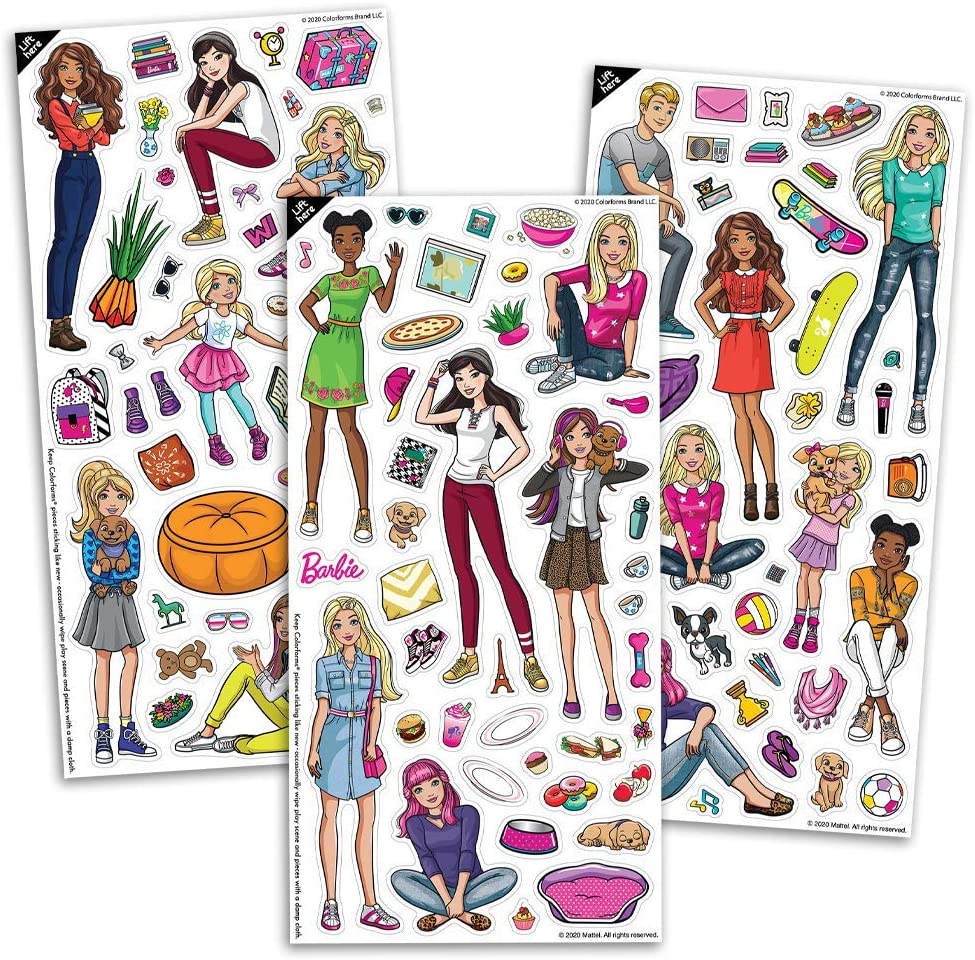 Colorforms Playset Barbie re stickable Barbie shapes YouLoveIt