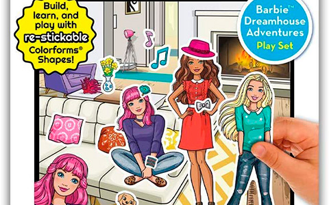 Colorforms Playset Barbie - re-stickable Barbie shapes