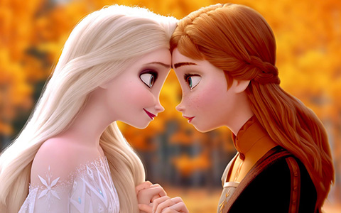Frozen 2 fall wallpapers with autumn leaves