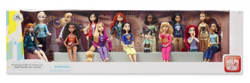 Disney Store Princess Comfy Squad full doll set with 15 dolls including Elsa and Anna