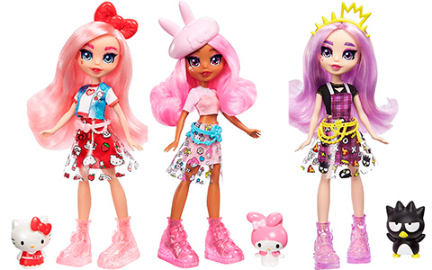 Mattel Hello Kitty and Friends dolls: Hello Kitty, My Melody, Keroppi, Badtz-Maru
