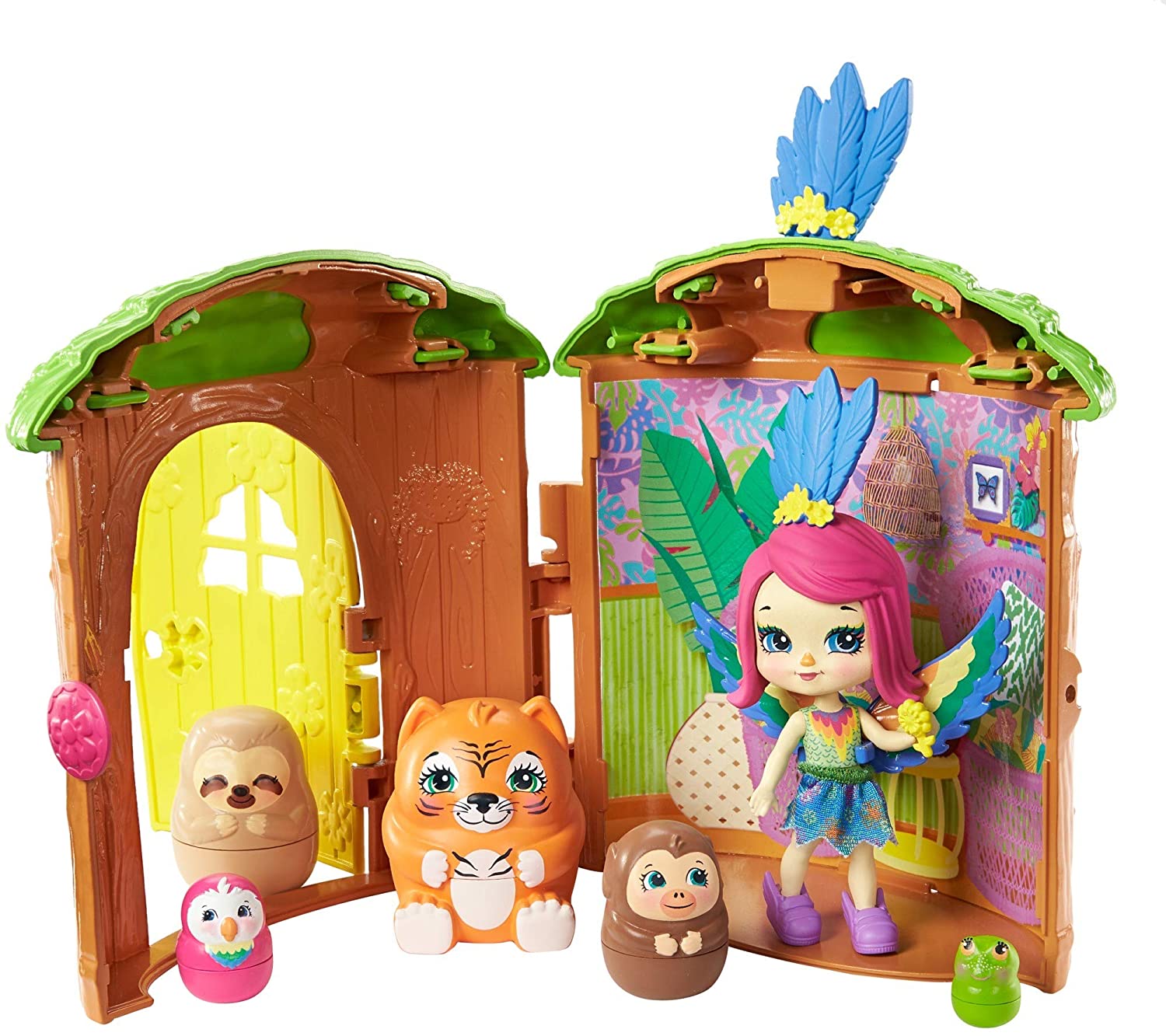 Enchantimals Bree Bunny Cabin and Peeki Parrot Tree Hut