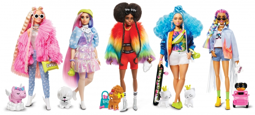 Barbie Extra all 5 dolls