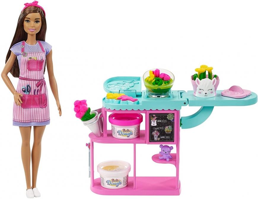 Barbie Florist Playset with brunette doll