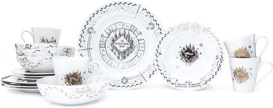 Robe Factory LLC Harry Potter Marauders Map 16-Piece Ceramic Dinnerware Set