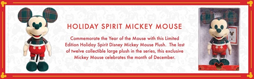 Disney Year of the Mouse Collector Plush Holiday Spirit Mickey Mouse month of December