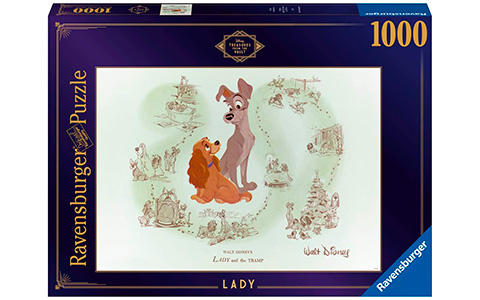 Ravensburger Disney Treasures from the Vault Lady and the Tramp 1000 Piece Jigsaw Puzzle