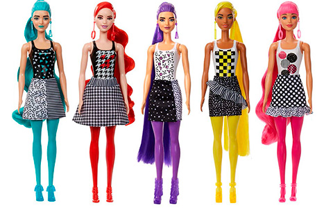 New Barbie Color Reveal Monochrom dolls and pets