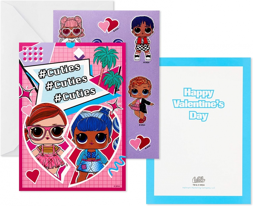 Hallmark Kids LOL Surprise Valentines Day Cards and Stickers