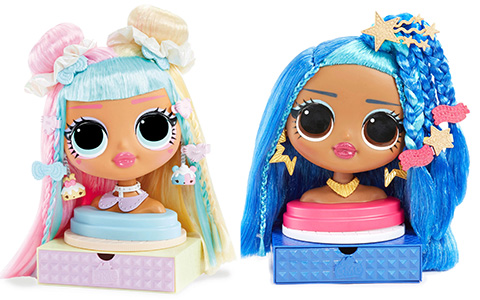 LOL Surprise OMG Styling Head Candylicious and Miss Independent – new LOL OMG dolls heads for style hair play