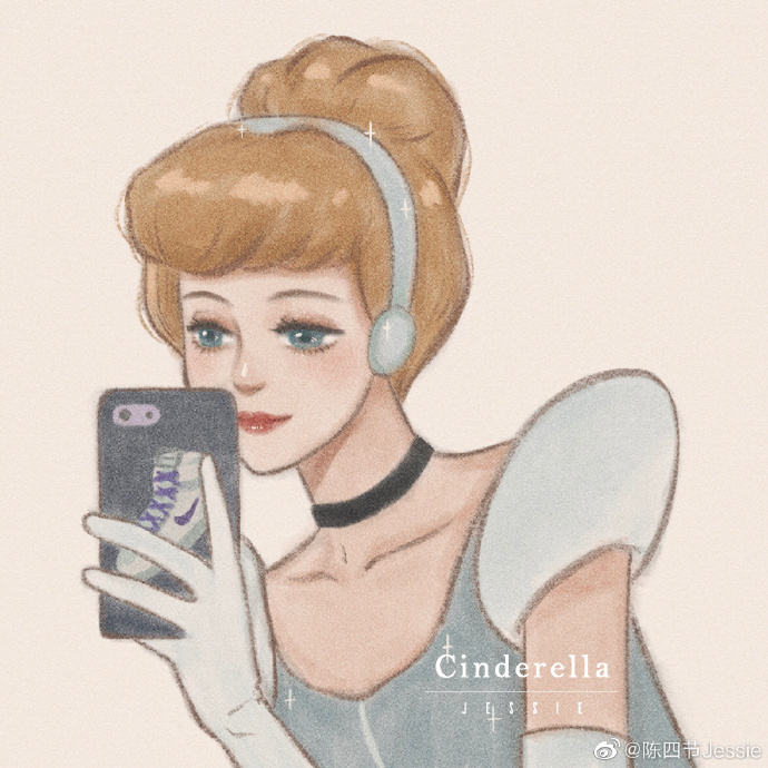 Disney Princess phone selfie art