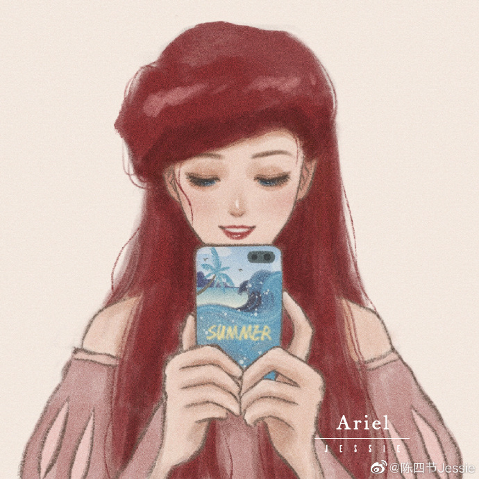 Disney Princess phone selfie art