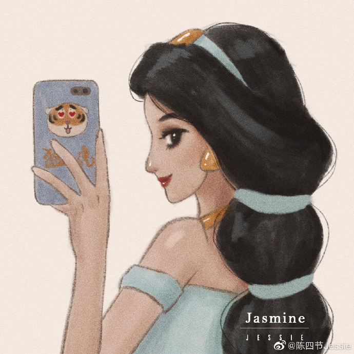 Disney Princess phone selfie art