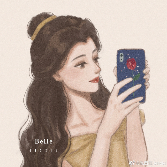 Disney Princess phone selfie art