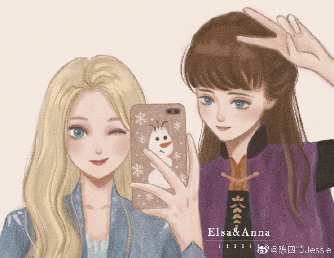 Disney Princess phone selfie art