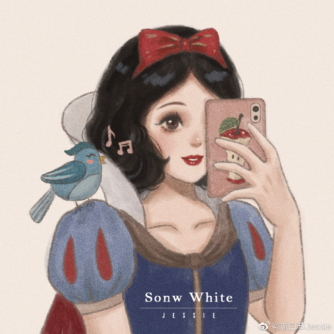 Disney Princess phone selfie art