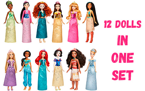 Disney Princess Royal Collection - all 12 Royal Shimmer dolls in one playset