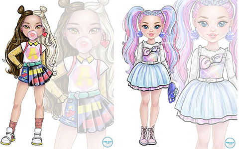 Glo-Up Girls  dolls concept art for first collection