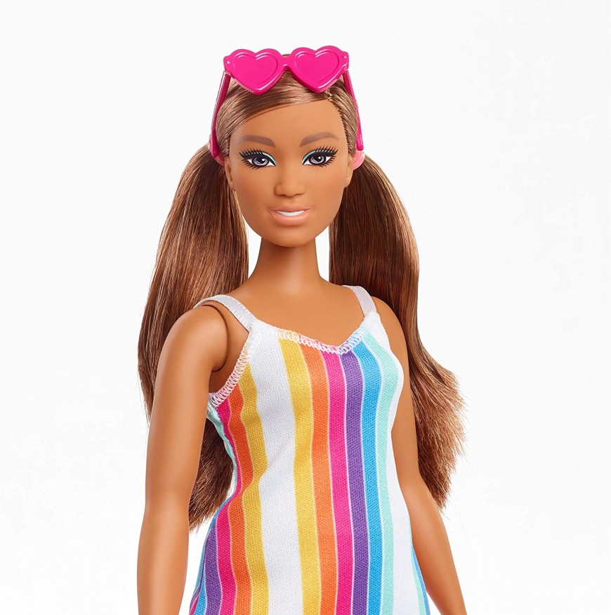 Barbie Loves the Ocean, rainbow stripe dress doll