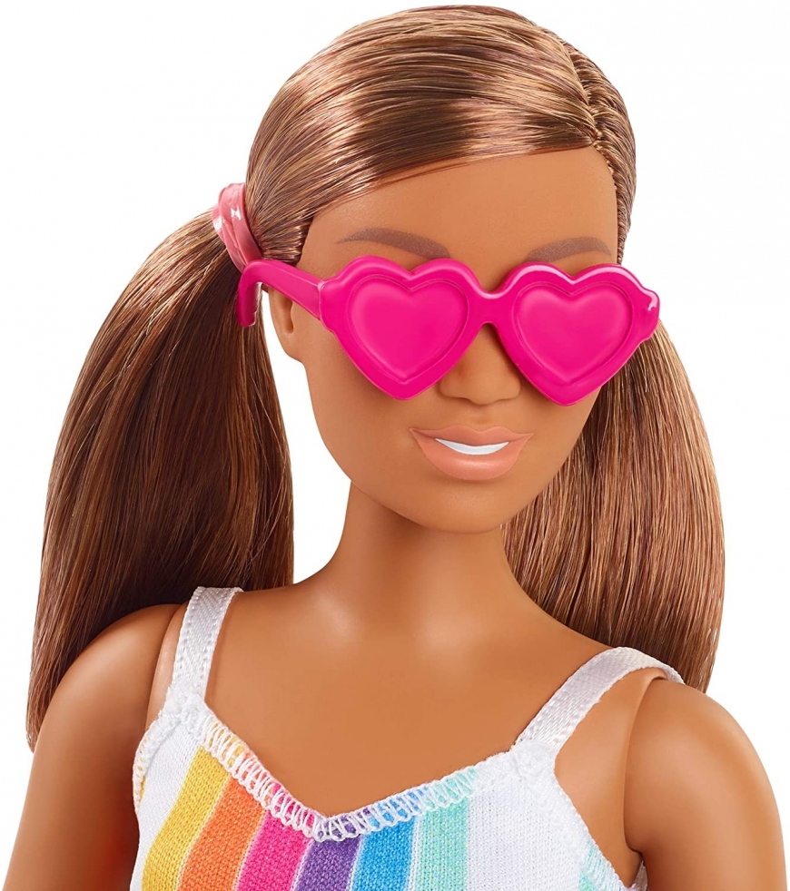 Barbie Loves the Ocean, rainbow stripe dress doll