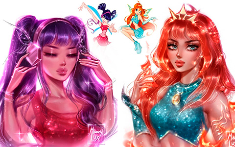 Winx Club Sparkle art stylization from Moony