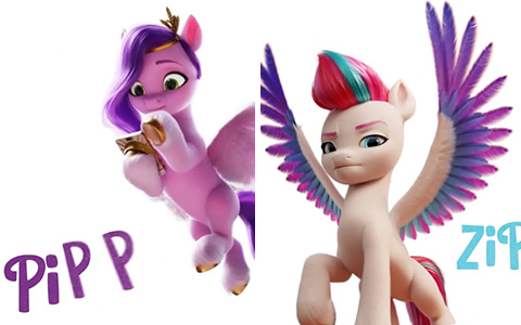 New characters from My Little Pony movie 2021 - sisters, Pipp Petals and Zipp Storm