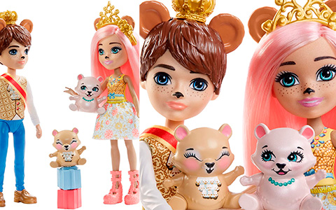 Royal Enchantimals Braylee Bear and Bannon Bear dolls