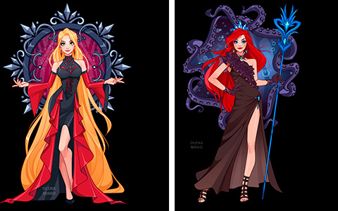 Disney Princesses as gorgeous villains