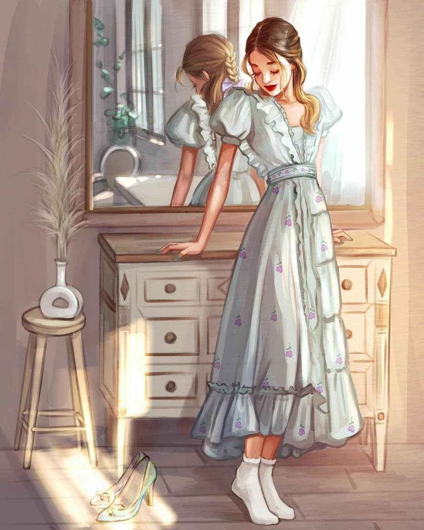 Modern Disney Princess instagram style art Cinderella