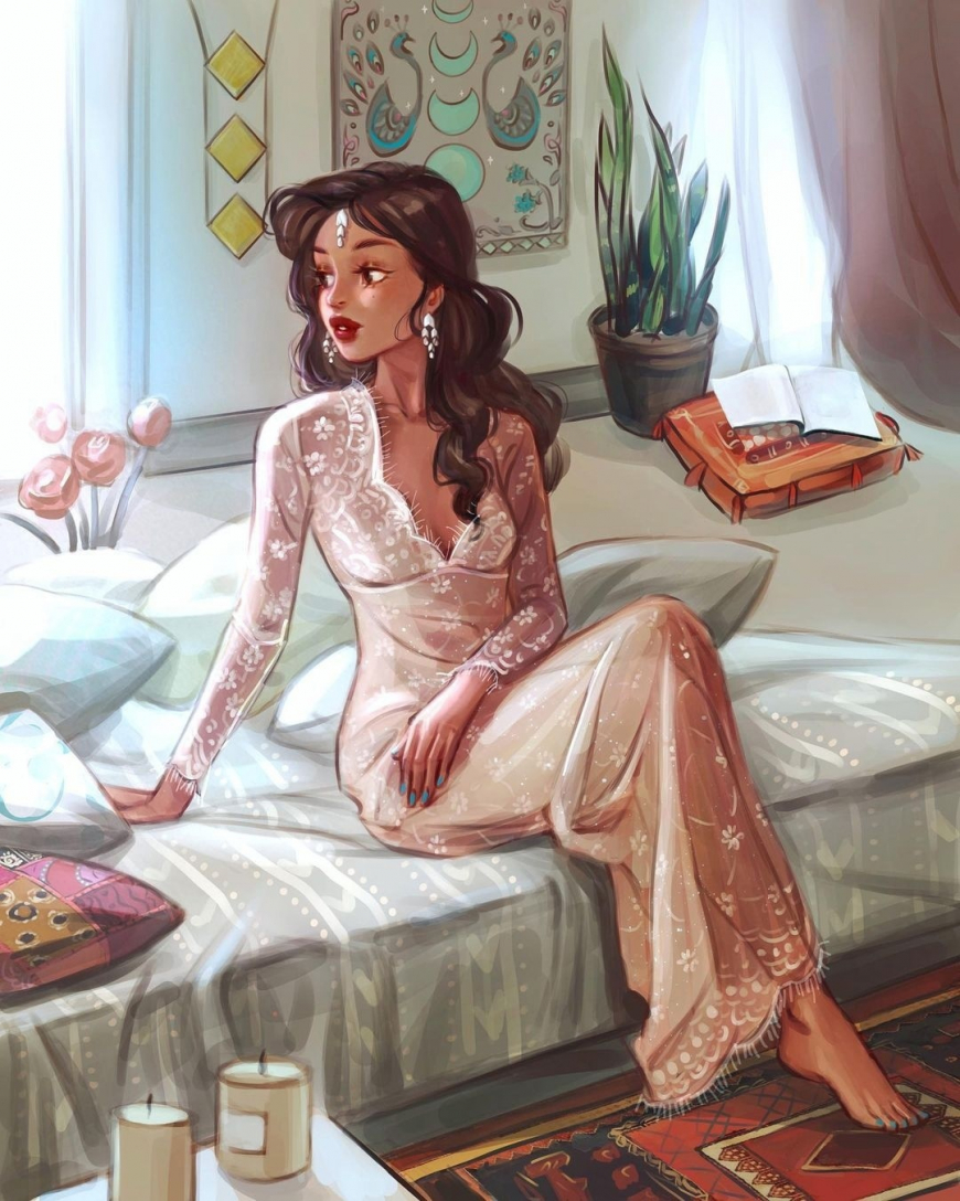 Modern Disney Princess instagram style art Jasmine