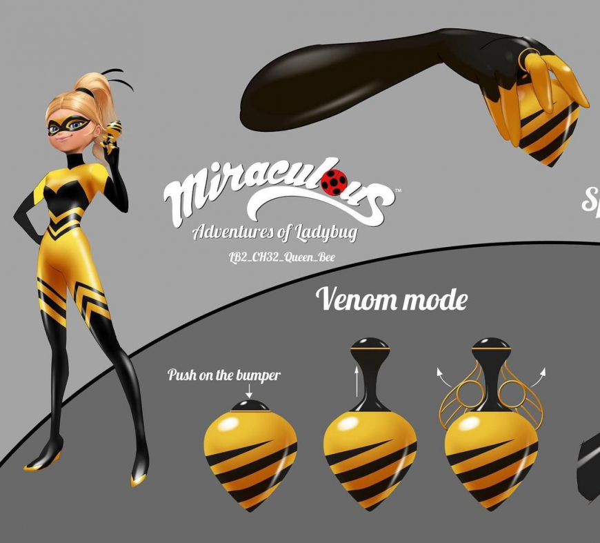 Beautiful concept art of Queen Bee Weapon from Miraculous Ladybug