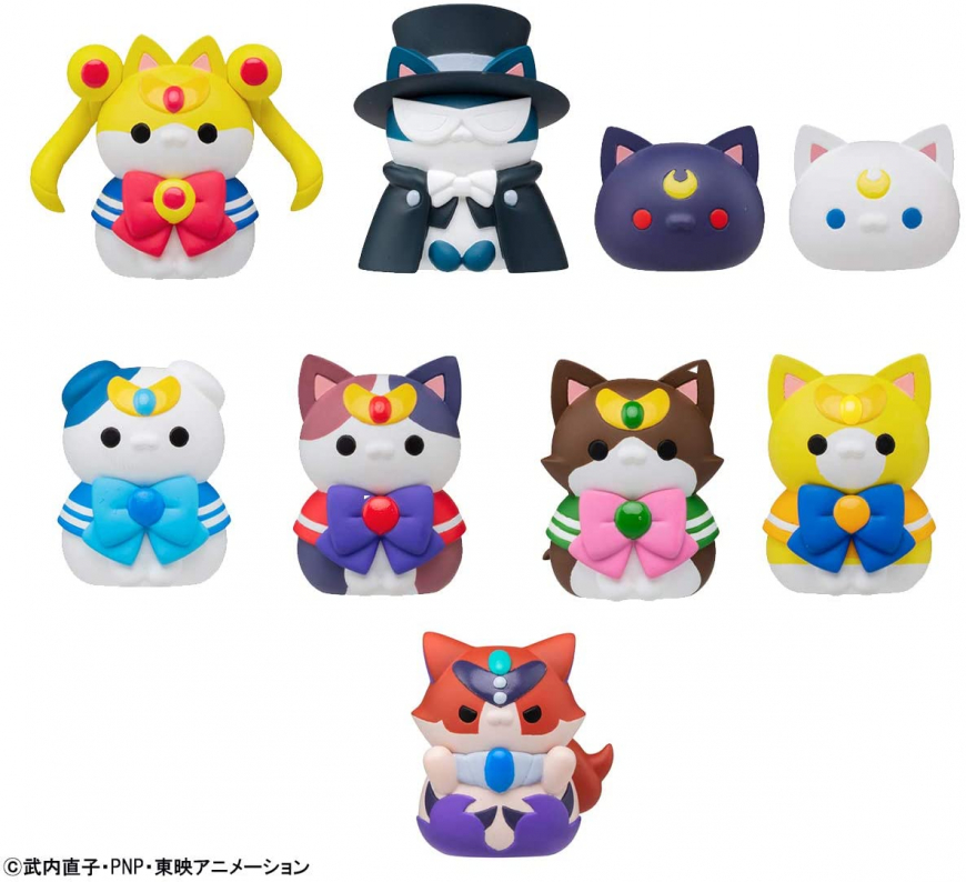 Pretty Guardian Sailor Moon Se-nya-Moon Sailor Mewn cat shaped figurines