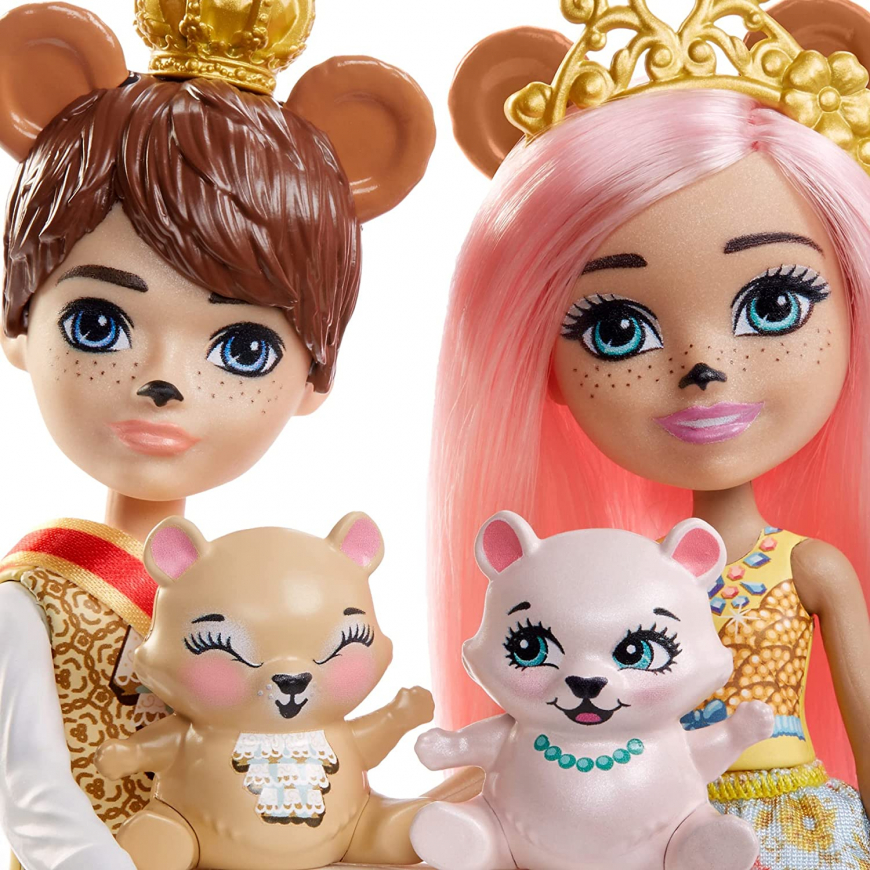 Royal Enchantimals Braylee Bear and Bannon Bear dolls