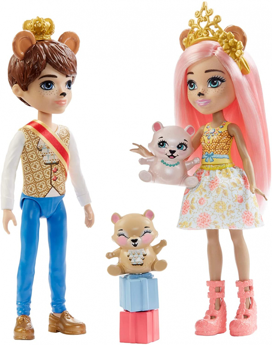 Royal Enchantimals Braylee Bear and Bannon Bear dolls