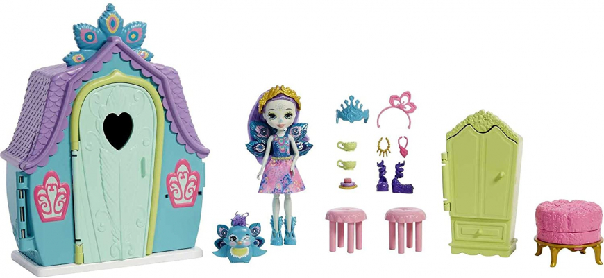 Enchantimals Cottage Playset with Patter Peacock doll