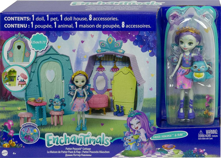 Enchantimals Cottage Playset with Patter Peacock doll